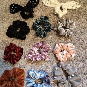 Different varieties of Velvet Hair Scrunchies